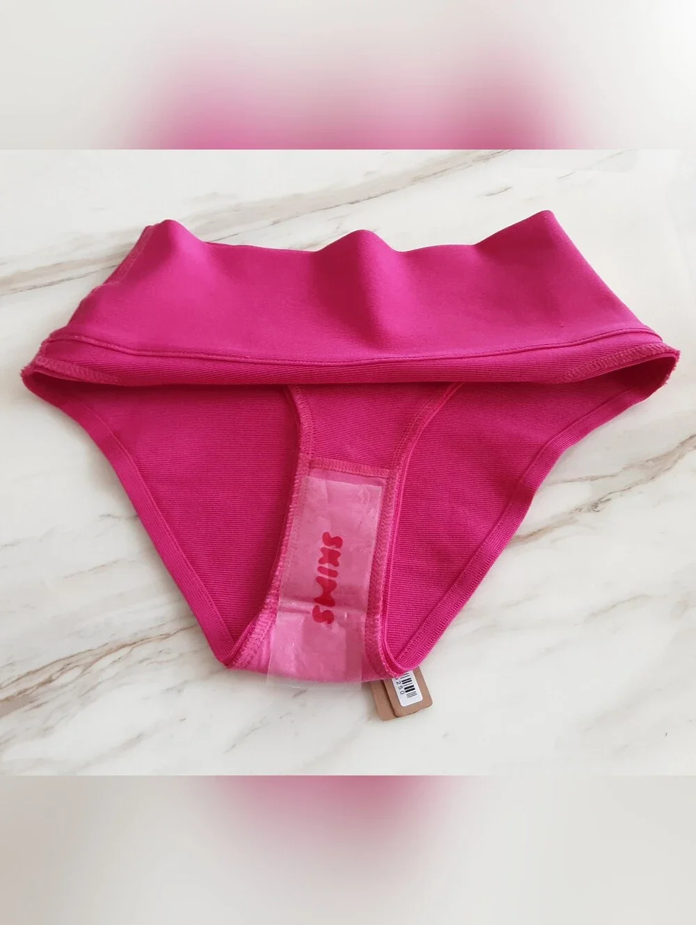 SKIMS Knit High Waist Bikini Bottom in Magenta Pink Sz S NWT